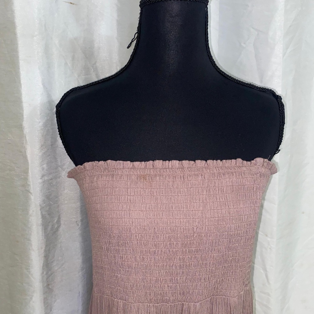 Chic Strapless Mauve Dress